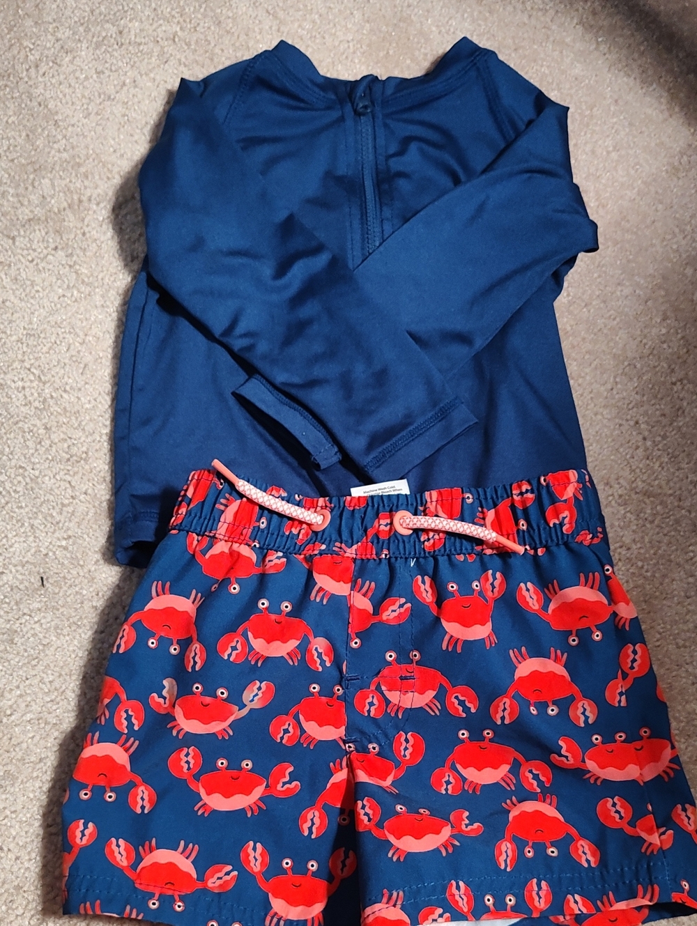 wonder nation Navy and Red Crab Swim Set
